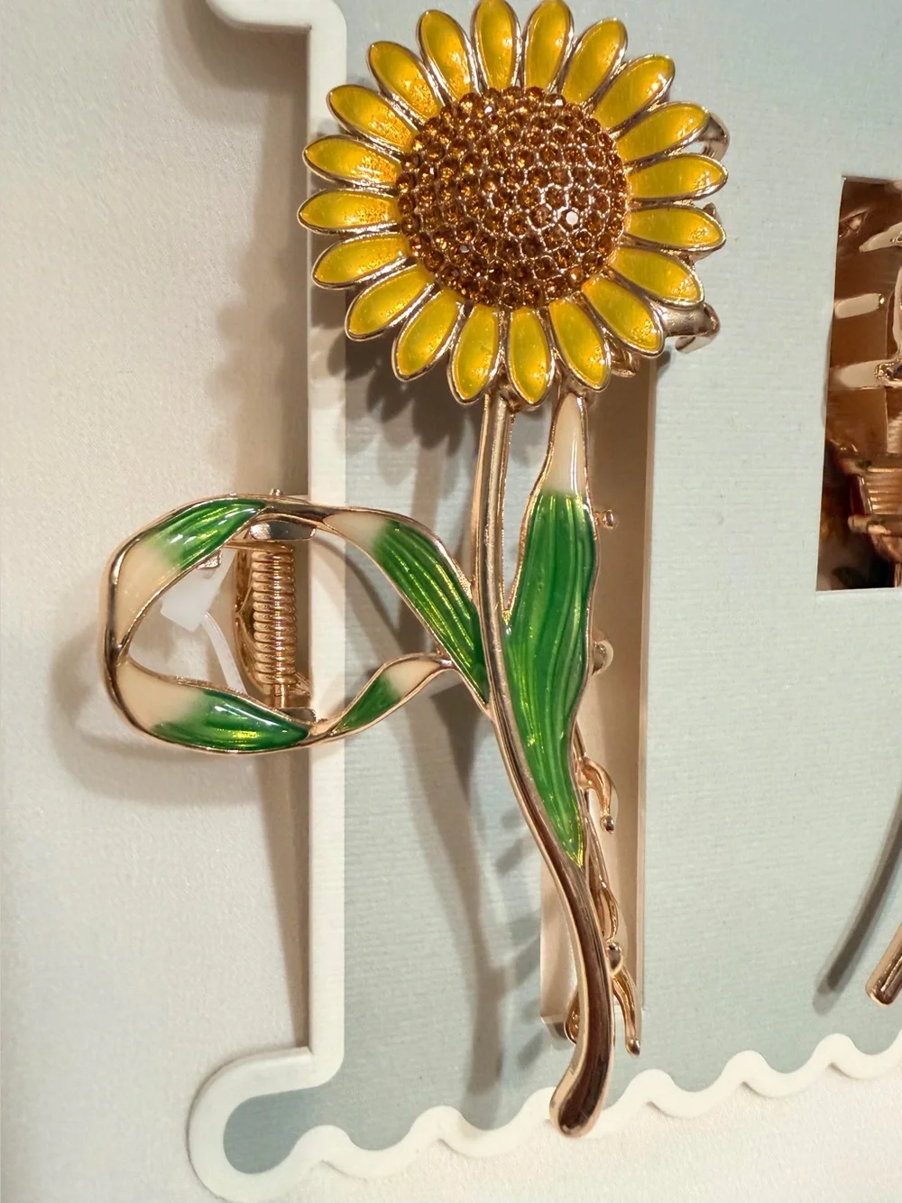 Women’s Floral Hair Clips - Yellow Sunflower & Pink Calla Lily Set NEW